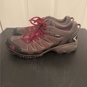 North Face Ultra 109 Running Shoes Mens 10.5 Brown Red Waterproof Trail Hiking